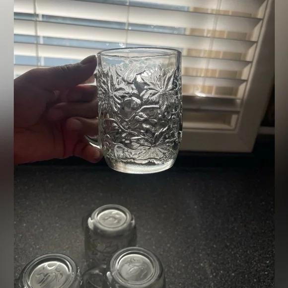 Princess House FANTASIA Mugs/
Cups LOT OF 4 Clear Crystal - Picture 3 of 5